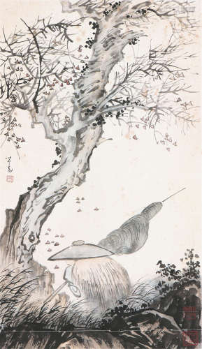 溥 儒(1896-1963) 归渔图 设色 纸本立轴