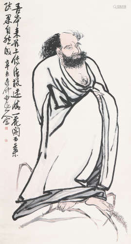 王一亭(1867-1938) 达摩渡海图 设色 纸本立轴