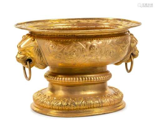 A Large Gilt Metal Jardiniere