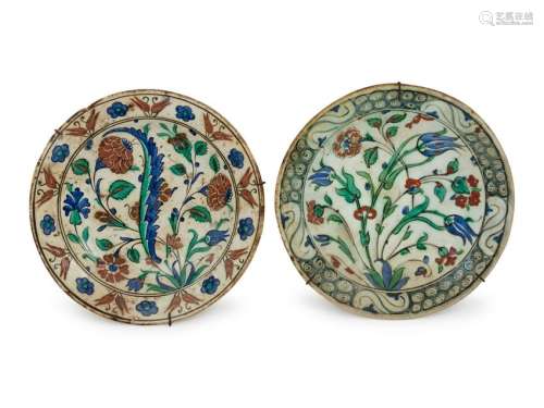Two Iznik Pottery Chargers