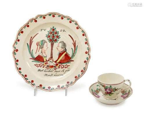 Three Netherlands-Decorated Staffordshire Creamware