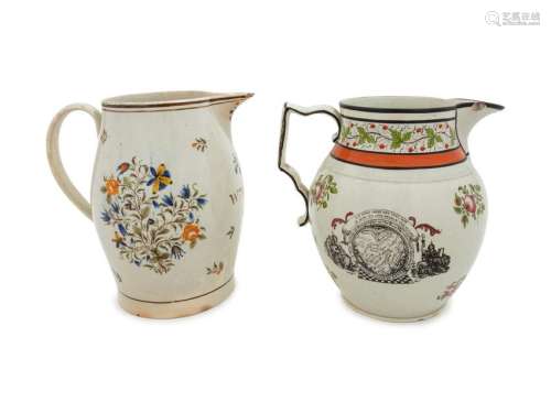 Two Liverpool Creamware Jugs