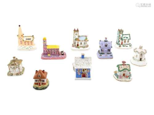 A Collection of Staffordshire Pottery Incense Burners