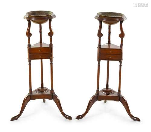 A Pair of George III Mahogany Wig Stands