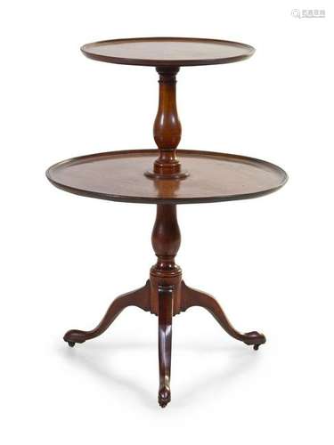 An English Mahogany Two-Tier Dumbwaiter