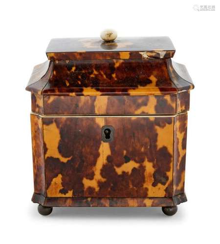 A Regency Tortoiseshell Tea CaddyÂ