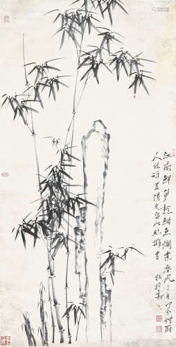 郑板桥(1693-1766) 竹石图 水墨 纸本立轴