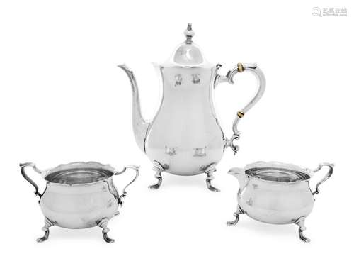 An American Silver Three-Piece Coffee Service