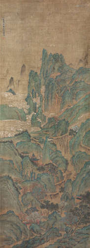 陆 治(1496-1576) 万壑云烟 设色 绢本立轴