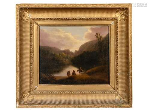 American School (19th Century) Landscape with Horsemen