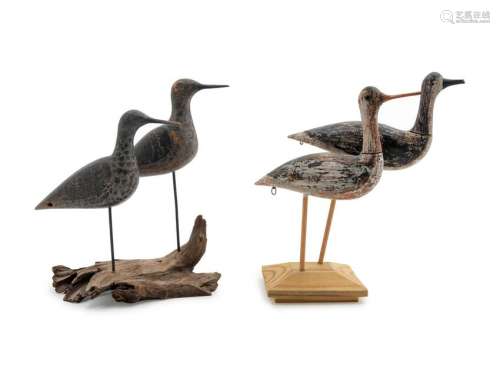 Four Carved and Painted Shore Bird Decoys