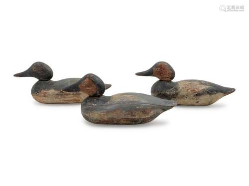 Three American Carved and Painted Wood Duck Decoys