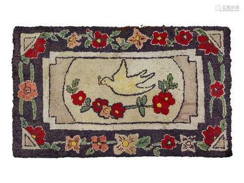 An American Dove of Peace Hooked Rug