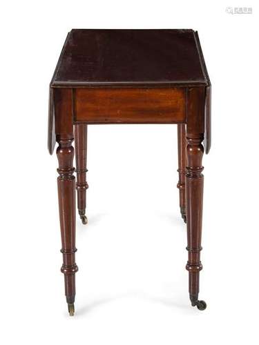 An American Mahogany Drop-Leaf Table Height 28 x width