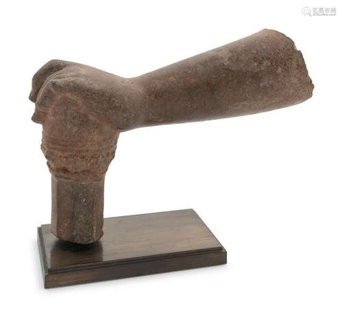 A Khmer Sandstone Arm of Vishnu Length 9 inches.