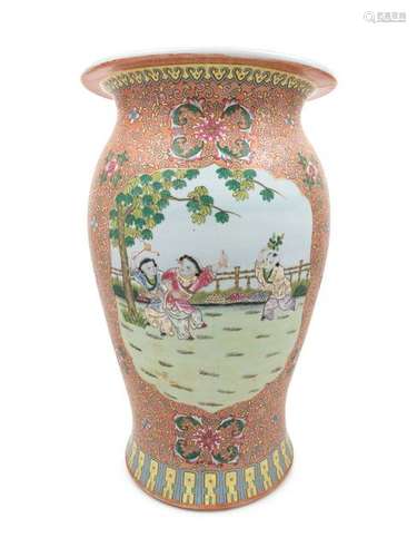 A Famille Rose Porcelain Garden Seat