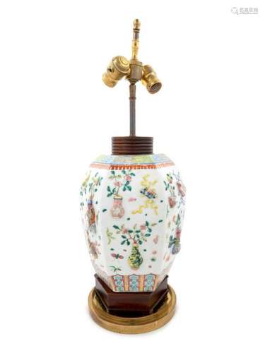 A Famille Rose Porcelain 'Hundred Antiques' VaseÂ