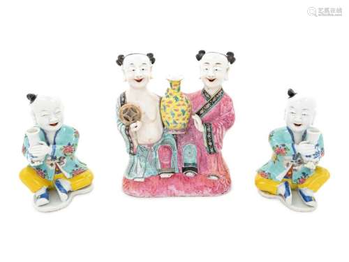 A Group of Chinese Export Porcelain Famille Rose 'Boy'