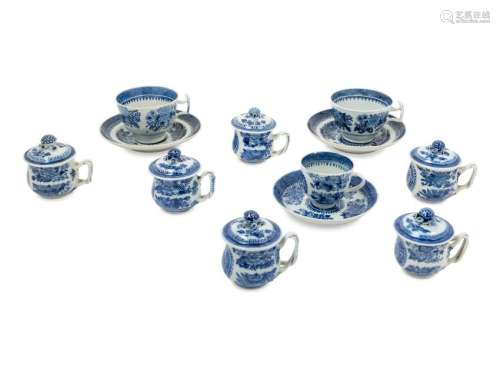 A Collection of Chinese Export Blue Fitzhugh Porcelain