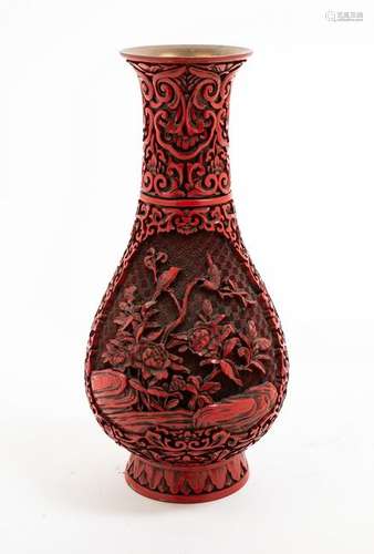 A Chinese Cinnabar Lacquer Vase