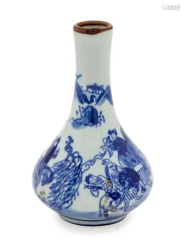 A Chinese Porcelain Bud Vase Height 5 inches.