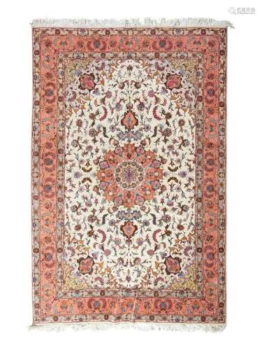 A Tabriz Wool Rug 9 feet 8 inches x 6 feet 7 1/4