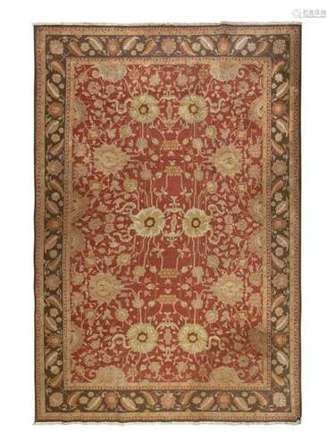 An Indian Wool Rug 15 feet 2 inches x 12 feet 3 1/2