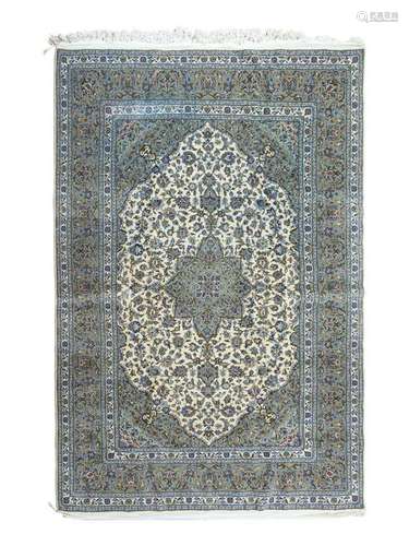 A Kashan Wool Rug 9 feet 8 1/4 inches x 6 feet 7 1/4