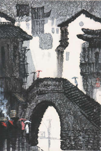 徐 希(1940-2015) 水乡 设色 纸本立轴