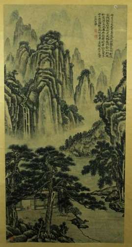 Chinese Scrolled Hand Painting Signed by Shi Tao