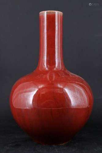 Chinese Qing Porcelain Red Glaze Vase