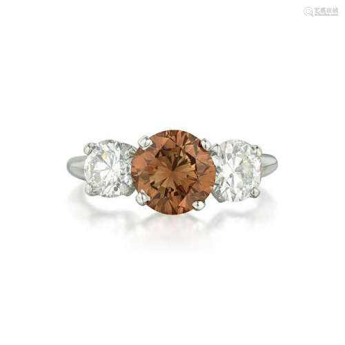 A 2.00-Carat Fancy Dark Orangy Brown Diamond Ring