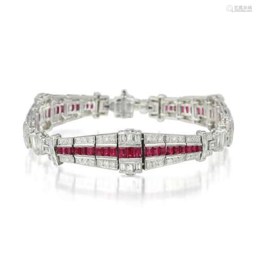 A Ruby and Diamond Bracelet