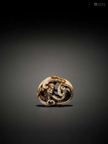 KOKUSAI (ATTR.) ANTLER NETSUKE OF KAPPA NINGYO