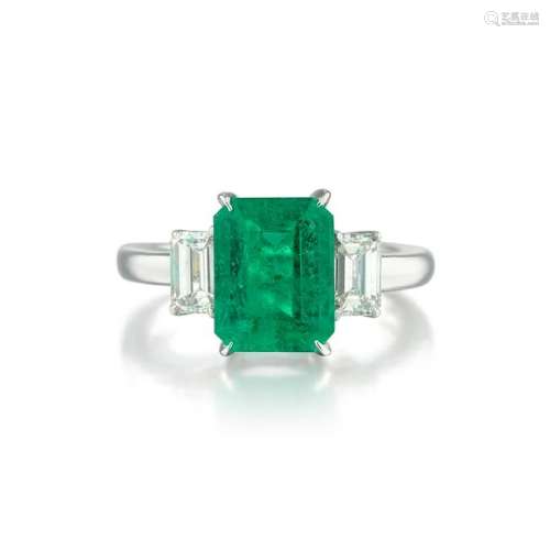 A 2.34-Carat Emerald and Diamond Ring