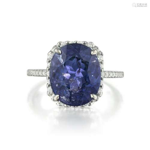 A 8.53-Carat Unheated Color Change Sapphire and Diamond