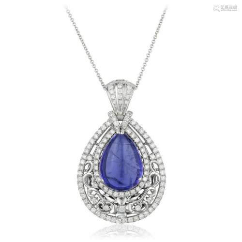 Michael Christoff Tanzanite and Diamond Pendant