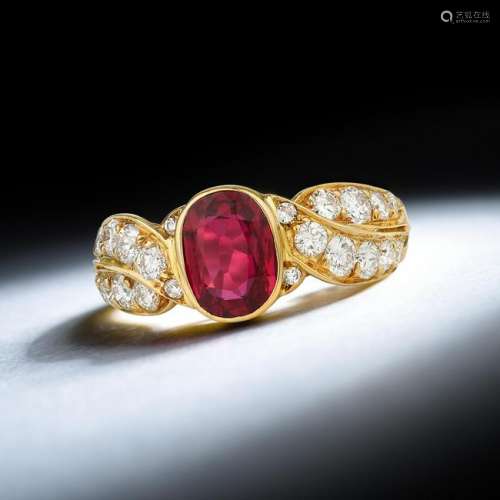 Van Cleef & Arpels Fine Burmese Unheated Ruby Ring
