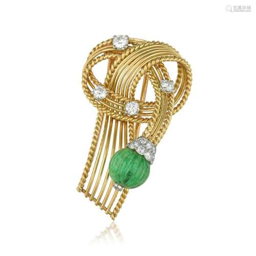 Cartier Emerald and Diamond Brooch
