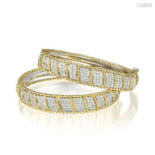 A Set of Diamond Bangles, Italian