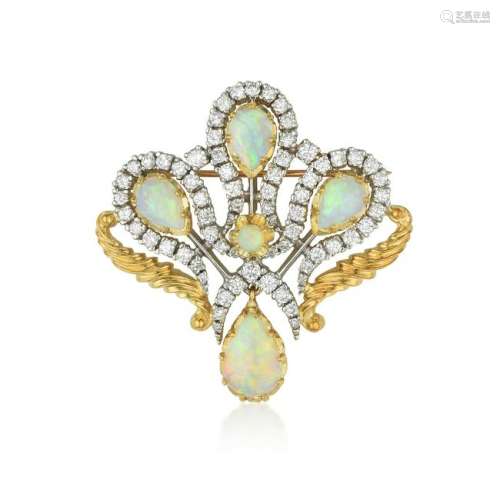 Casbah Opal and Diamond Pin/Pendant
