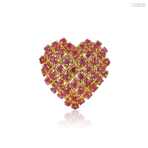 Tiffany & Co. Ruby Heart Pin/Pendant