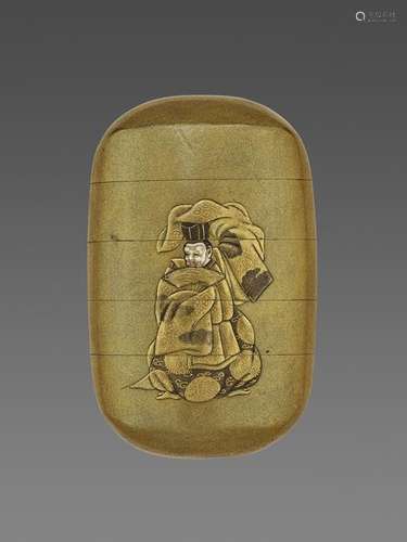 INLAID LACQUER INRO WITH NOH PLAY SCENE