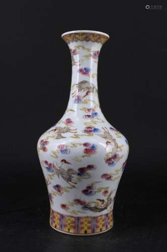 Chinese Qing Porcelain Famille Rose Vase