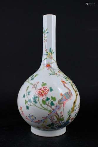 Chinese Qing Porcelain Famille Rose Vase