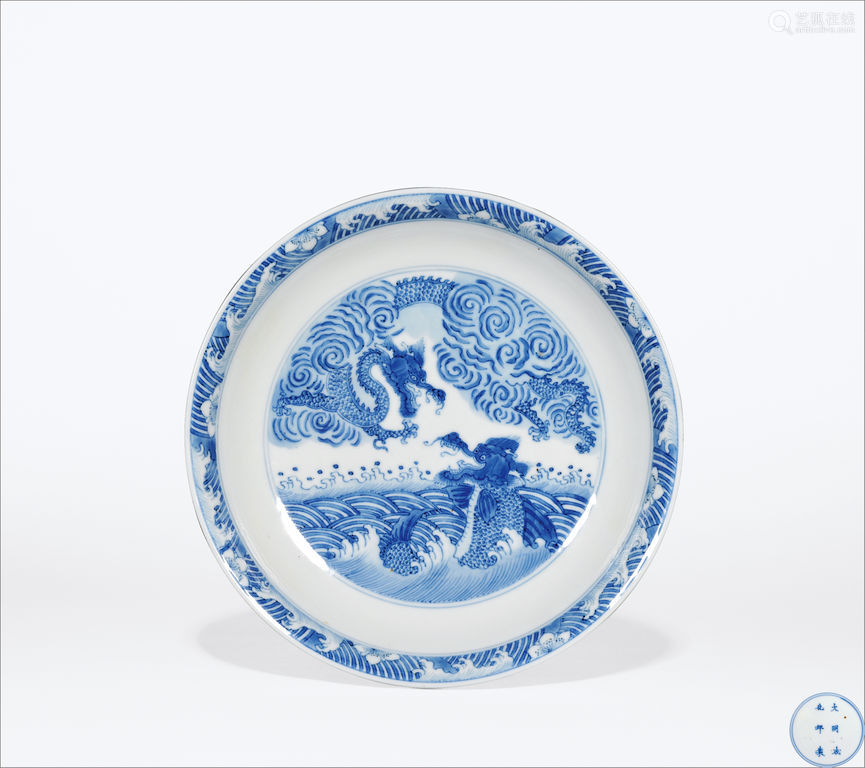 清康熙青花鱼龙变化图大盘 Deal Price Picture 清康熙青花鱼龙变化图大盘 Deal Price Picture