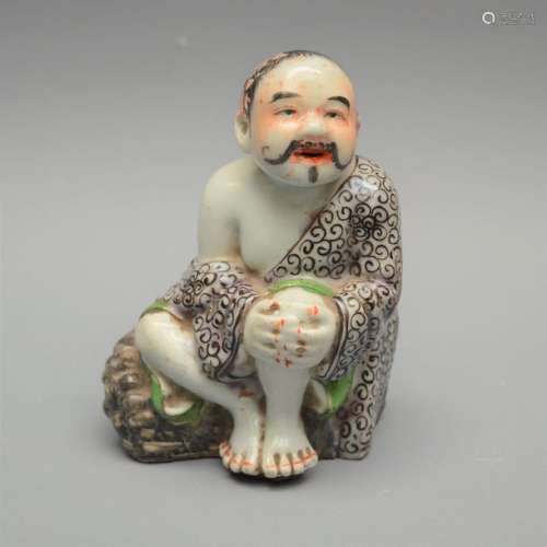 Porcelaine chinoise représentant un personnage ass…