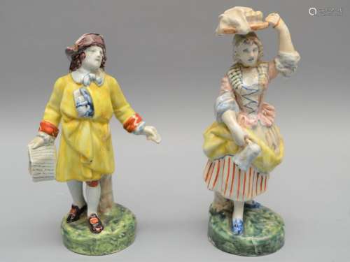 Faience de delft polychrome 18ème 2 personnages h:…