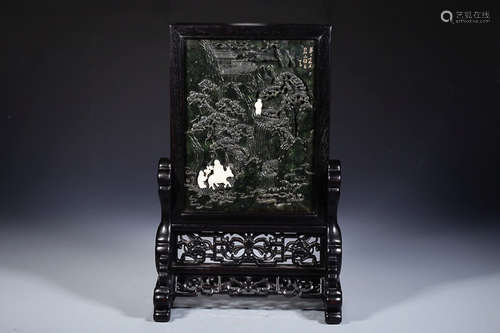 ZITAN WOOD HETIAN JADE SCREEN