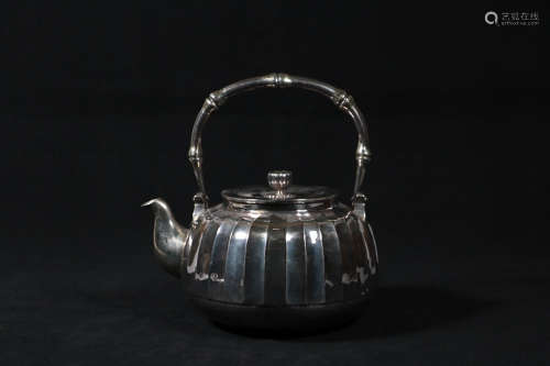 JAPANESE STERLING SILVER HANDLE POT